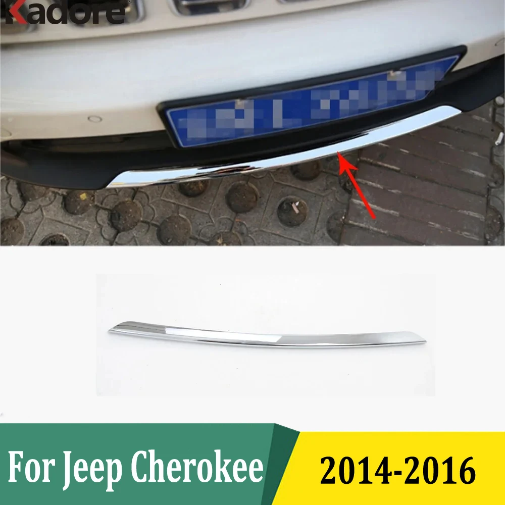 For Jeep Cherokee 2014 2015 2016 Chrome Front Bumper Cover Trim Sticker Exterior Accessories Car Styling