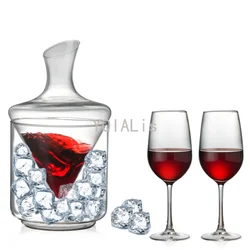 Funny Art 1000ml with Ice Bucket Decanter Lead-Free Crystal Glass Whiskey Vodka Brandy Bottle Bar Festival Hip Flask Wine Set