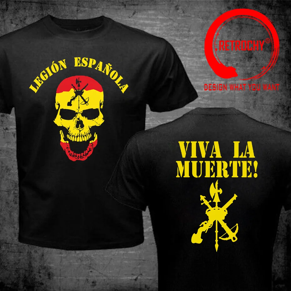 Legion Espanola Viva La Muerta. Spanish Foreign Legion T-Shirt Summer Cotton Short Sleeve Men T Shirt Oversized Streetwear Shirt