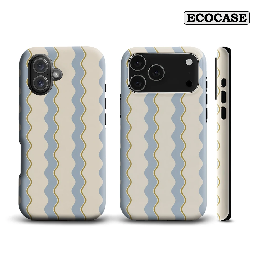 

Cream Retro Wavy Stripe IPhone17 Must-Haves Phone Case for IPhone 17 16 15 14 13 12 11 Pro Max Plus Double-layer Back Cover