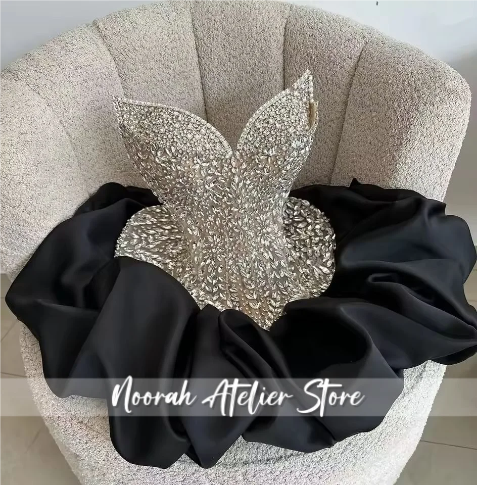 

New Shiny Sparkly Diamonds Cocktail Party Dresses for Women Strapless Sweetheart Vestidos De Noche Homecoming Party Customized