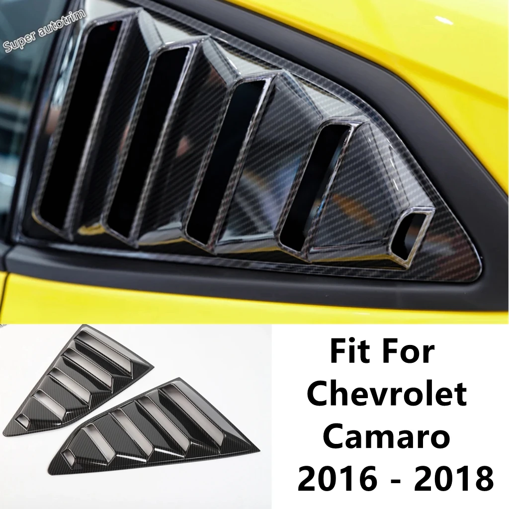 

Car Rear Side Window Louver Shutter Sunshade Air Vent Panel Cover Trim For Chevrolet Camaro 2016 - 2018 Carbon Fiber Accessories