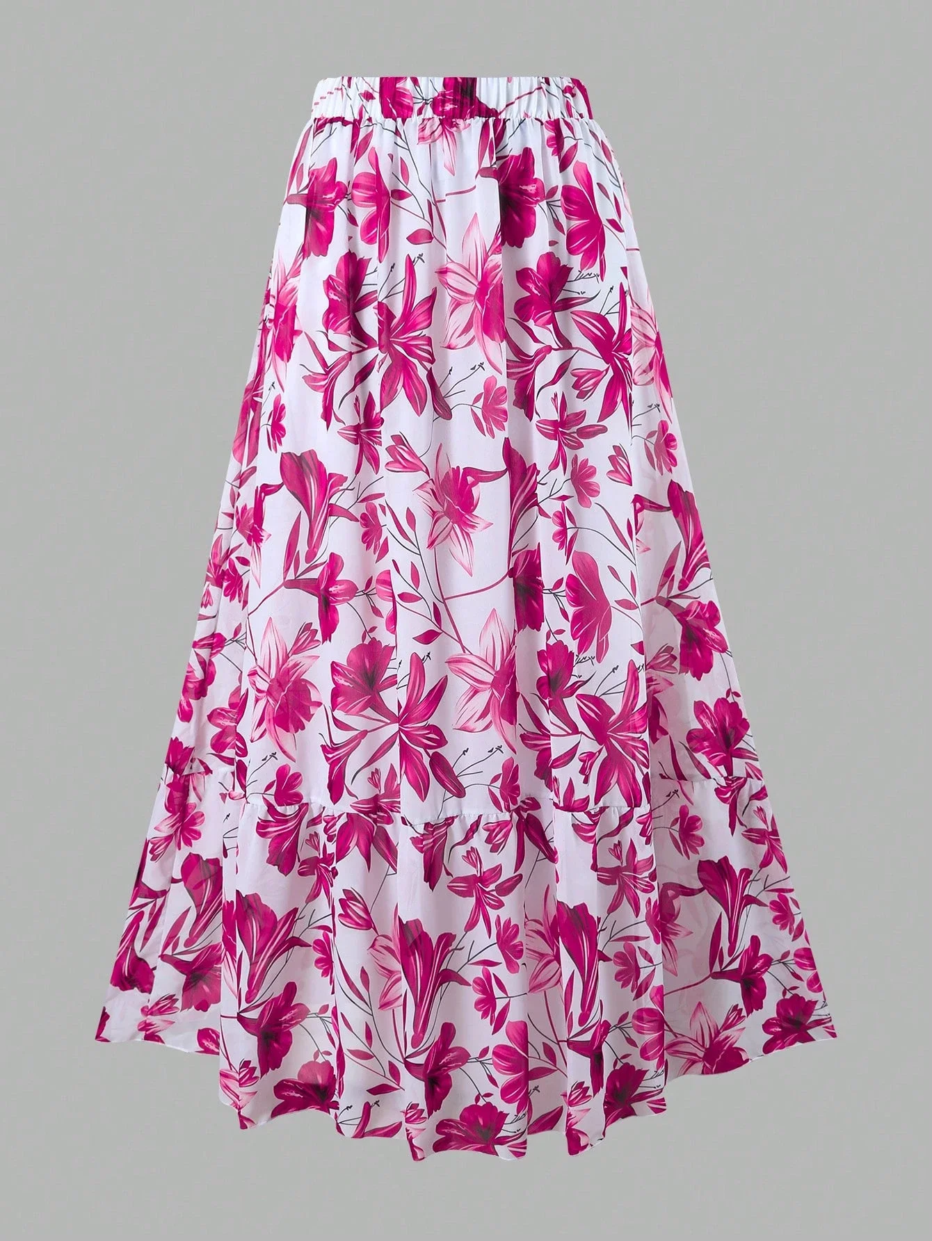 

Women One-Piece Swimsuit With Skirt Floral Print Beach Vacation Summer