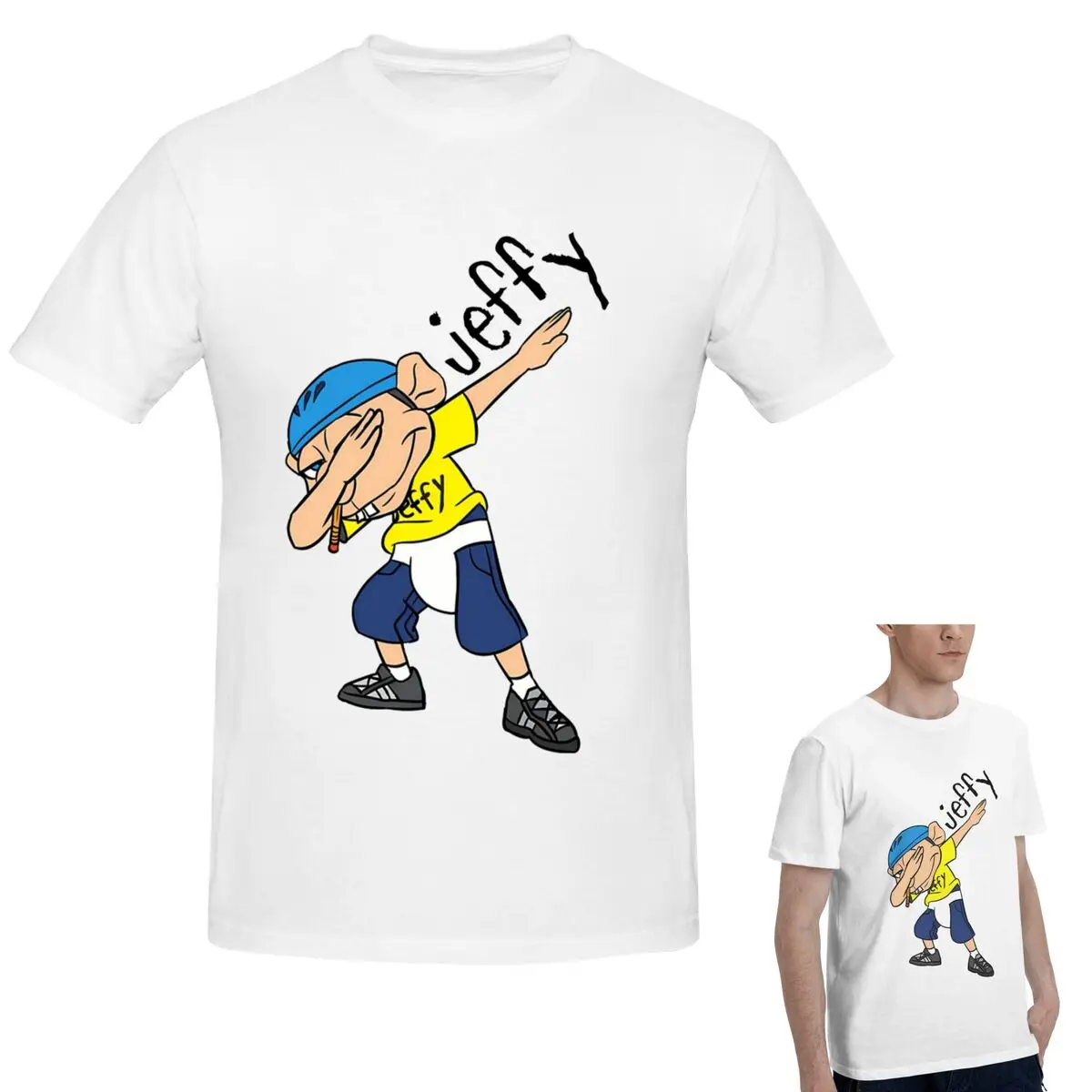 

100% Cotton Jeffy Dabbing Funny SML Rapper T-Shirt Men's Fashion Oversized T Shirt Men Crew Neck Summer Shirts Tops S-6XL