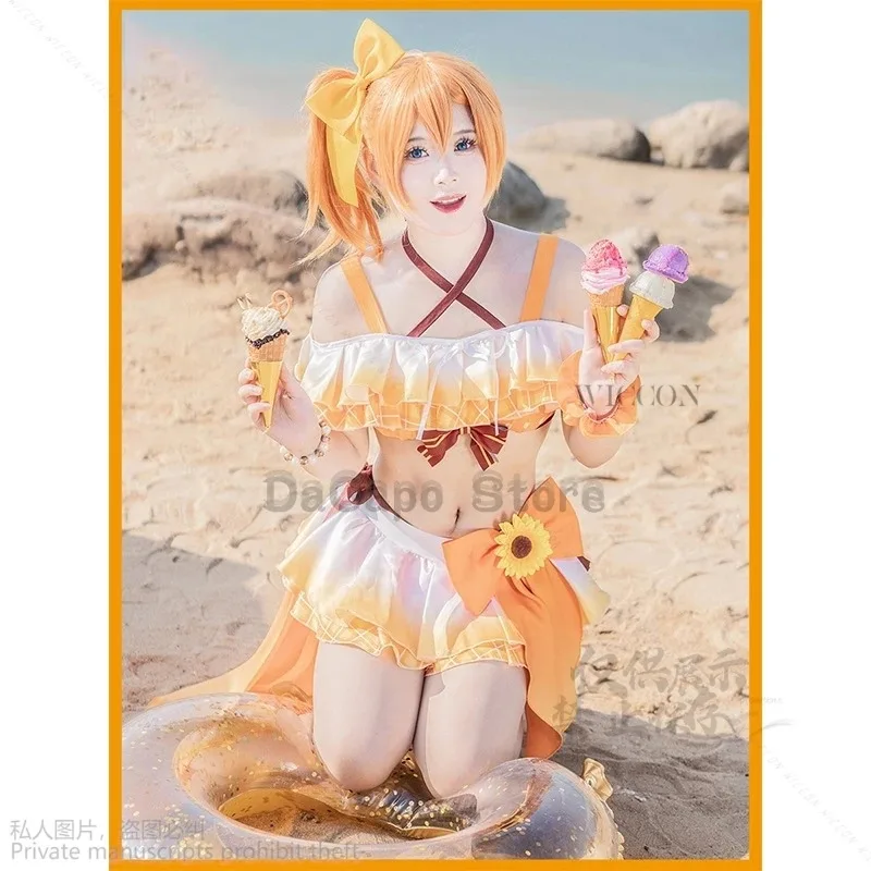 

2025 22 Love Live Days μ's Персонажи Kousaka Honoka Minami Kotori Sonoda Umi Ayase Eli Купальник Купальники Аниме Косплей Костюм