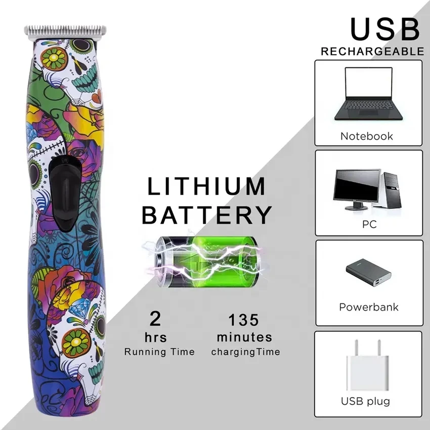 قابلة للشحن الكهربائية اللحية المتقلب للرجال ، المقص المهنية ، آلة قطع الشعر ، الحلاق ، اللاسلكي ، صفر شفرة