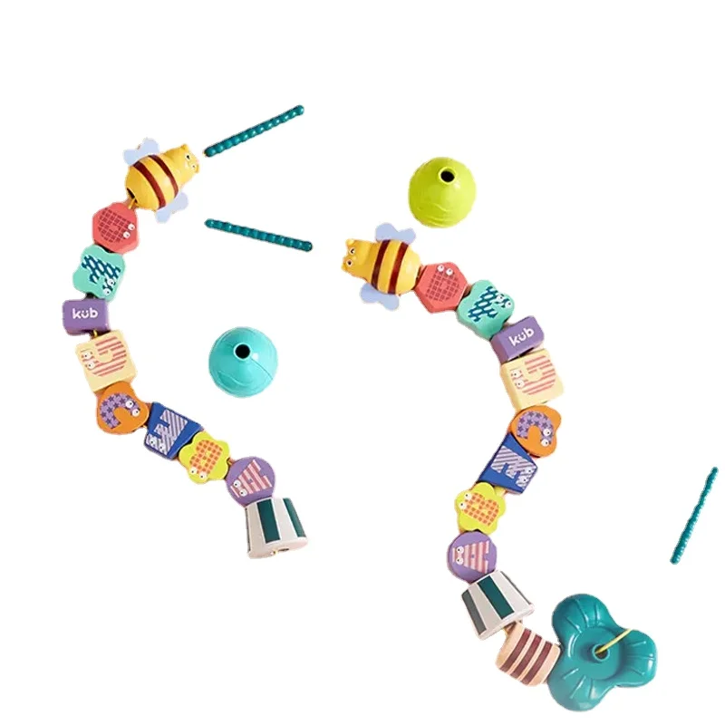 Hxl Baby Beads Bead-Stringing Toy Baby Wooden Building Blocks Wisdom Enlightenment Toys