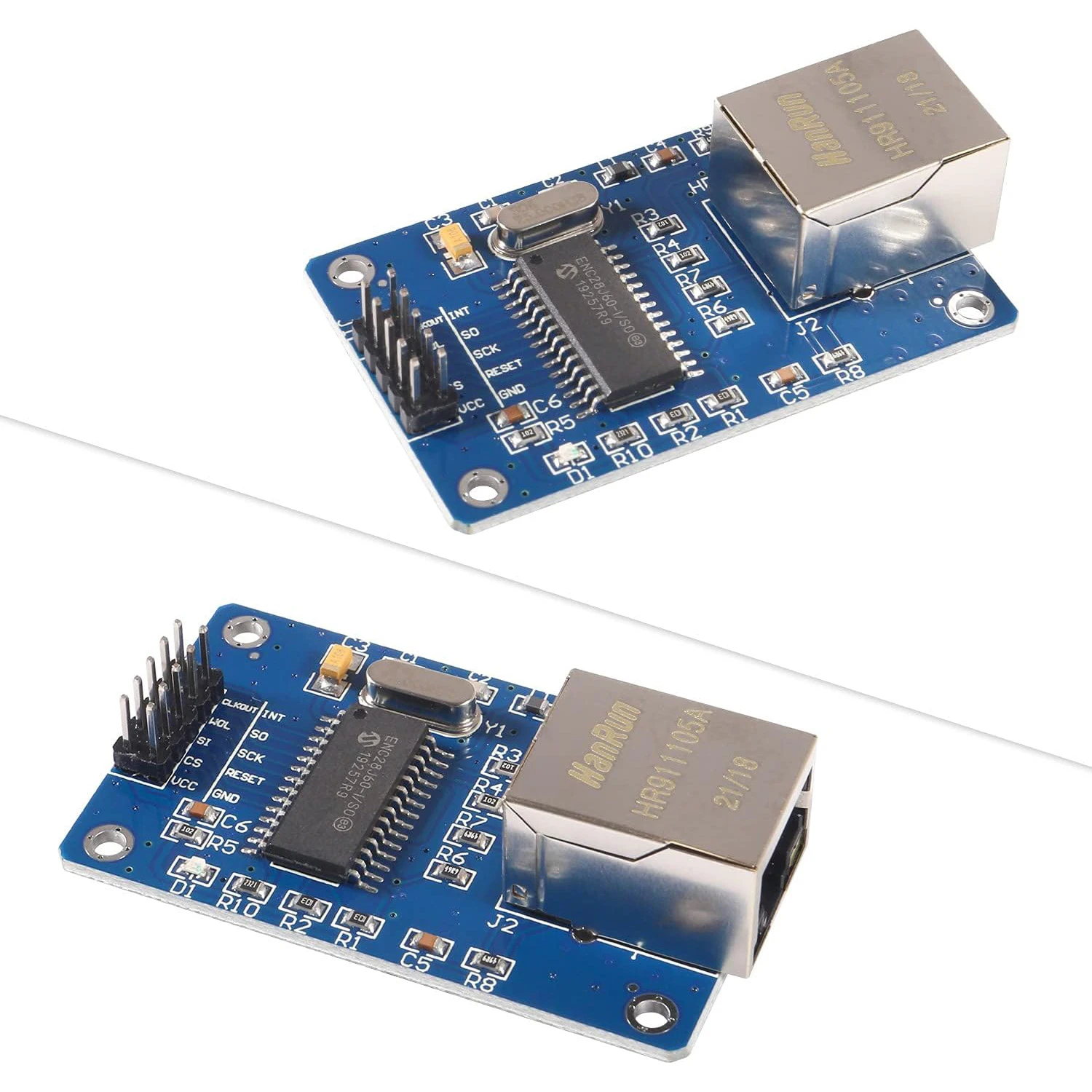 ENC28J60 ENC28J60-I/SO HR911105A Ethernet LAN Network Module SPI Interface 3.3V for Arduino AVR PIC LPC STM32