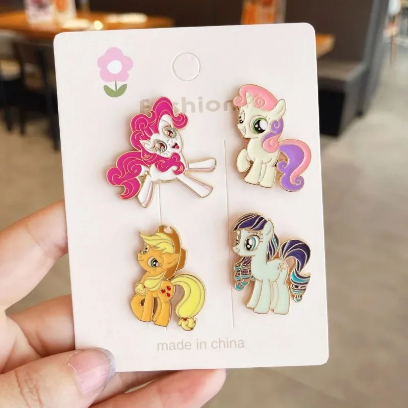 My Little Pony Brooch Cartoon Animation Peripheral Metal Badge Cute Super Cute Student Bag Pen Bag Clothes Accessories Gift