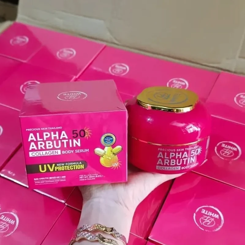 Thailand Alpha Arbutin 3+ Collagen Whitening Body Skin -Brighten, Reduce Dark Spots & Blemishes, SPF50++ UV Protection 250g