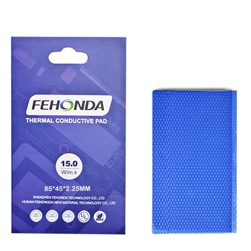 Fehonda Silikon-Wärmeleitpad, GPU, CPU, 15 W/mk, mehrere Größen, 0,5/0,75/1,0/1,25/1,5/1,75/2,0/3,0 mm, verwendet in elektronischen Komponenten