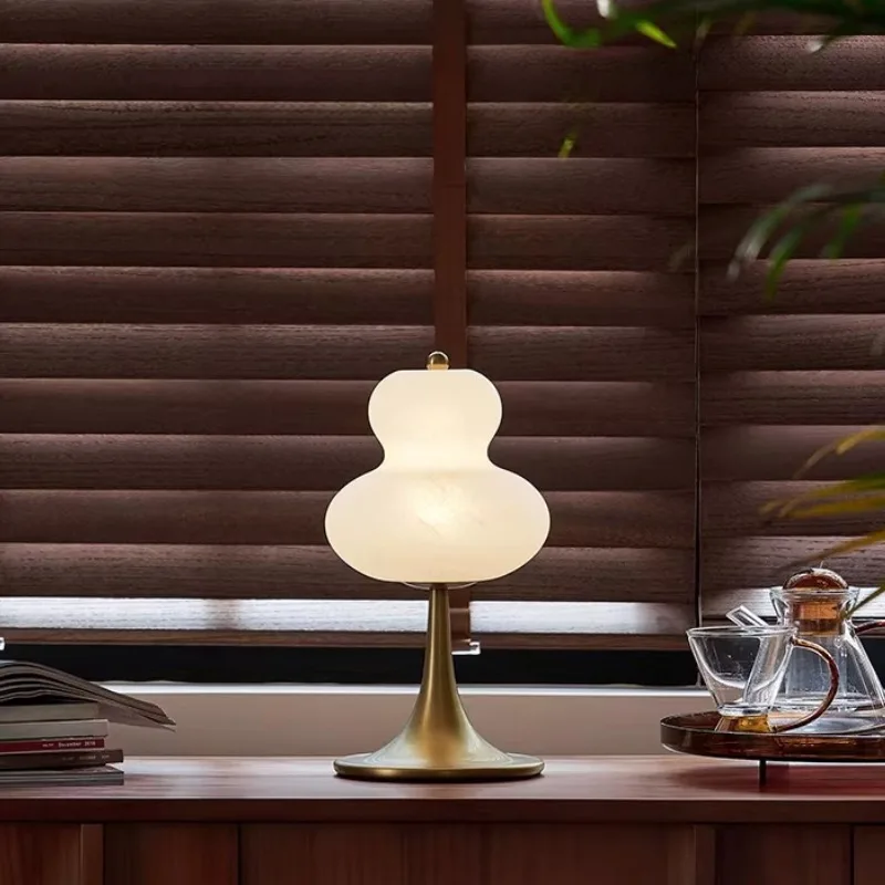 Portable Wireless Glass Table Lamp LED Living Room Study Eye Protection Night Light Bedroom Bedside Dimming Charging Desk Lights