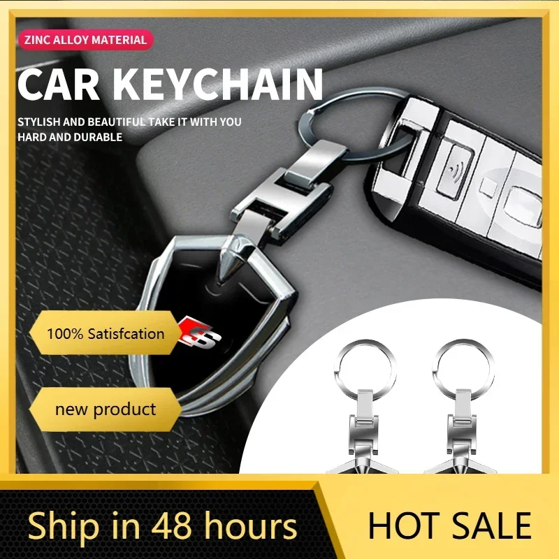 Metal Car Keyrings Key Chain Rings Pendant For Audi Sline A6 A4 A3 A7 A5 Q3 Q5L Q7 Q2 S4 S5 S6 S7 S8 TT RS3 RS4 RS5 RS6 TTS