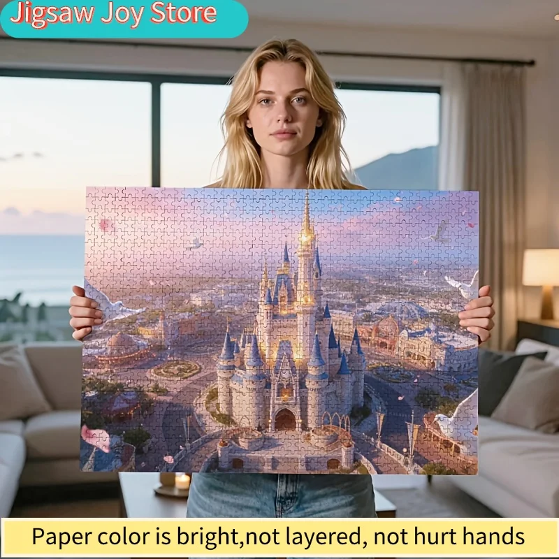 

1000pcs DISNEY Castle Panoramic Puzzle Suitable for Adults - Challenging Picture with Iconic Tale Castle, / Wall Decor for, Be