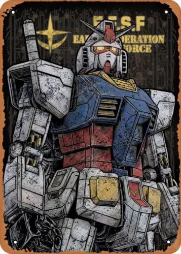 Anime Metal Poster Gundams figure metal tin sign GUNDAM RX 78 2 Wall Art Decor