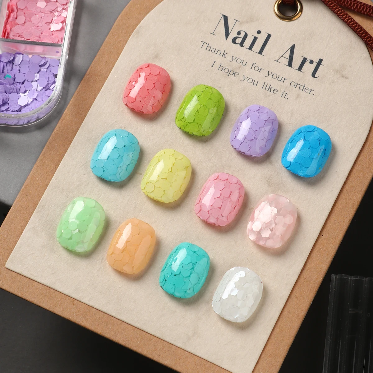 12 Grids Mermaid Hexagon Nail Art Glitter Sequins Candy Color Holographic Spangles Sparkly Flakes Paillette Dopamine Charm Decor