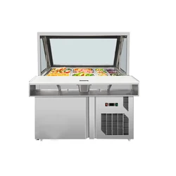 Bindos Commercial Cylindrical Salad Preservation And Refrigerated Kitchen Dedicated Professional Freezer For Chefs