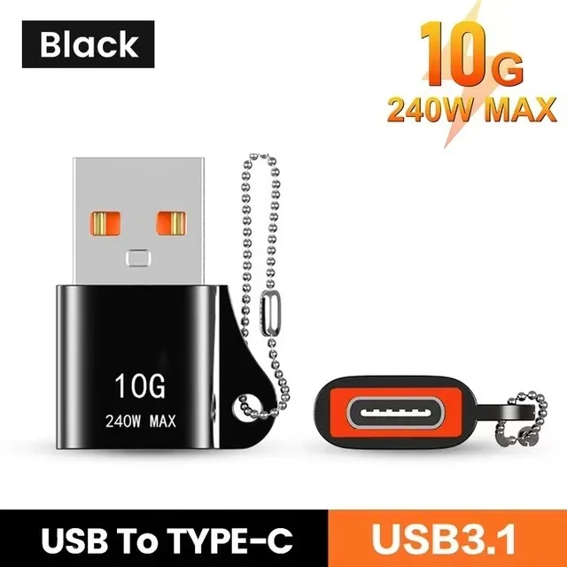 USB zu Typ-C Adapter 10A OTG USB 3.0 Typ C Stecker zu USB Buchse Konverter Schnelle Lade Datenübertragung für MacBook iPhone Samsung