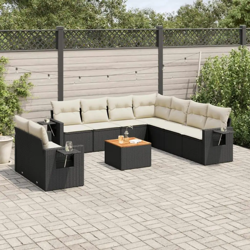 

Stylish Black and Cream White Garden Sofa Set Outdoor Furniture Durable Modern Design for Patio Balcony Garden Relaxation