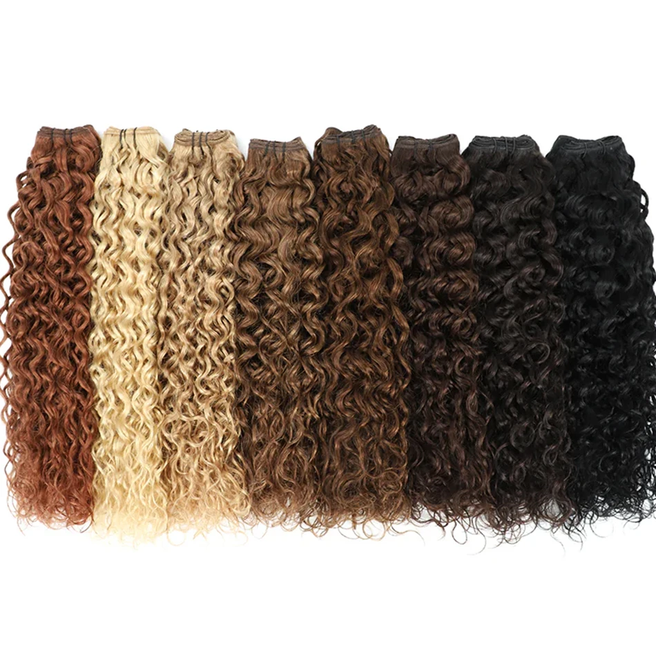 613 Deep Wave Curly Human Hair Bundles 100% Virgin Vietnamese Hair Extensions Highlight Double Weft สีบลอนด์ Braiding Genius Weft