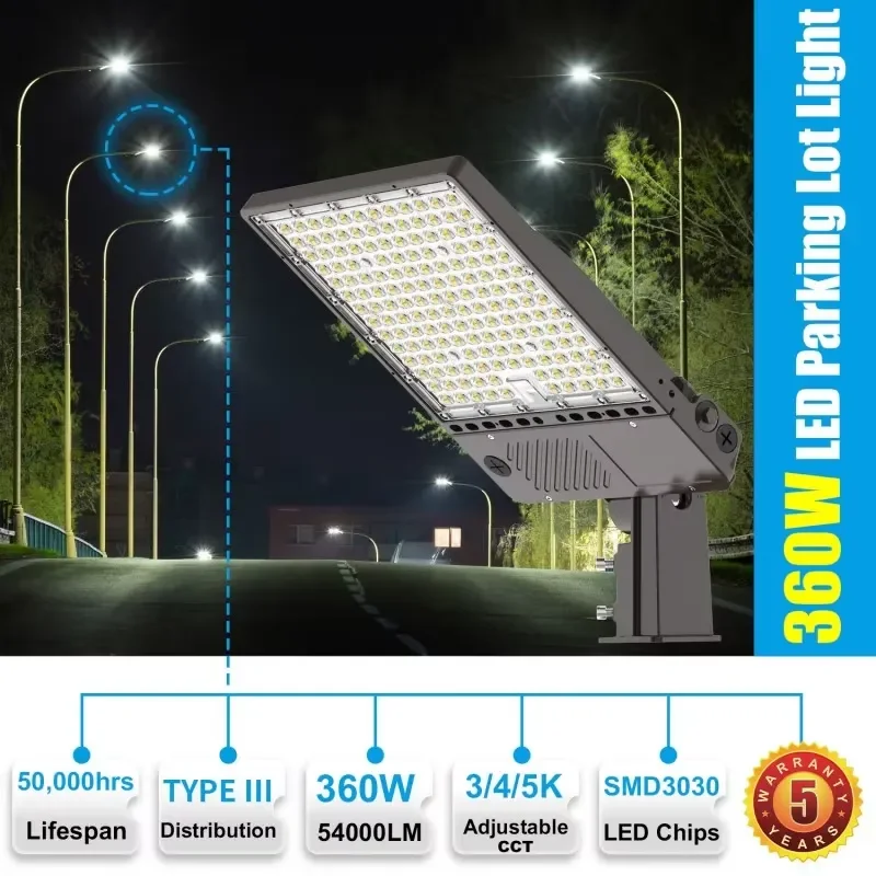 360W 290W LED Street Light Industrial Stadium Road Parking Shoe Box Lamp 220W 150W 120W 100W Outdoor Public Area Lighting