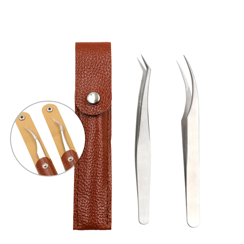 Pinzas de bricolaje cubierta protectora, herramienta de injerto de pestañas, portátil, antiestática, codo fino puntiagudo, soldadura Industrial
