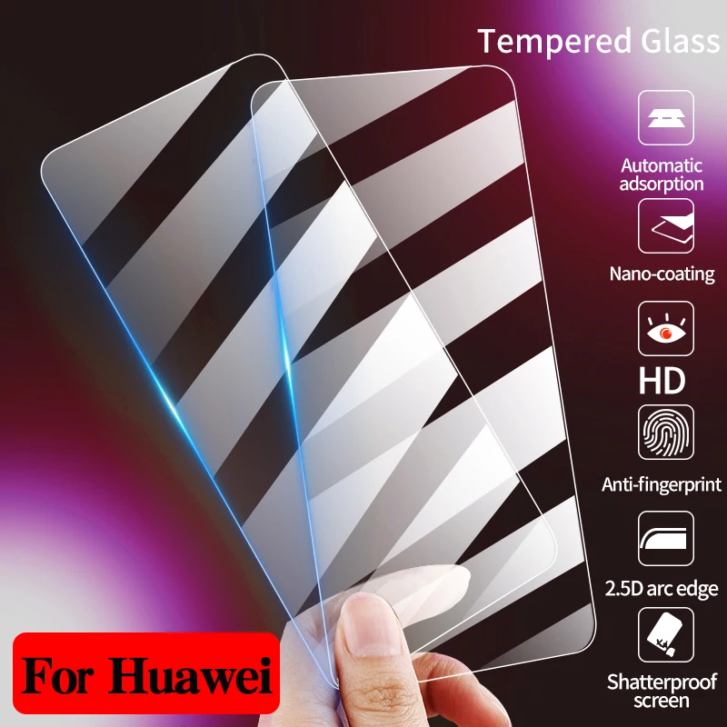 3pcs Tempered Glass Film for Huawei P40 P30 P20 Lite Nova 7 7se 6 6se 5 5i 5t Mate 20 30 P Smart Z S Y9 Y7 2019 ScreenProtector