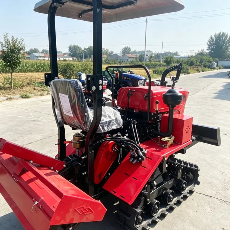 

Customized Crawler rotary tiller, rotary tillage tractor, new household farm rotary tiller, small land leveling plough machine