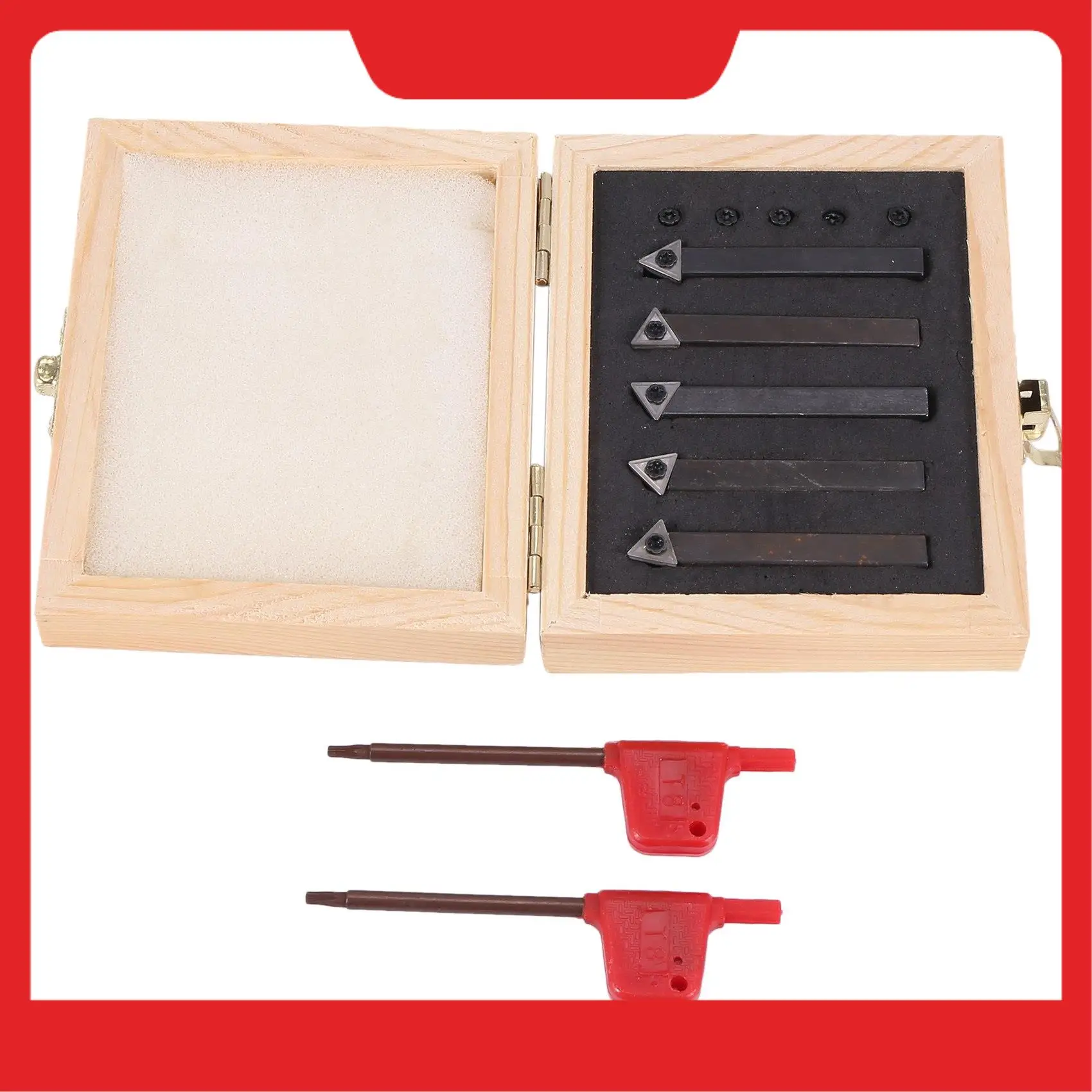 

1/4 Inch Mini Indexable Carbide Lathe Turning Tool Holder Lathe Bit Set With Carbide Inserts TCMT090204, 5 Pieces-N38R