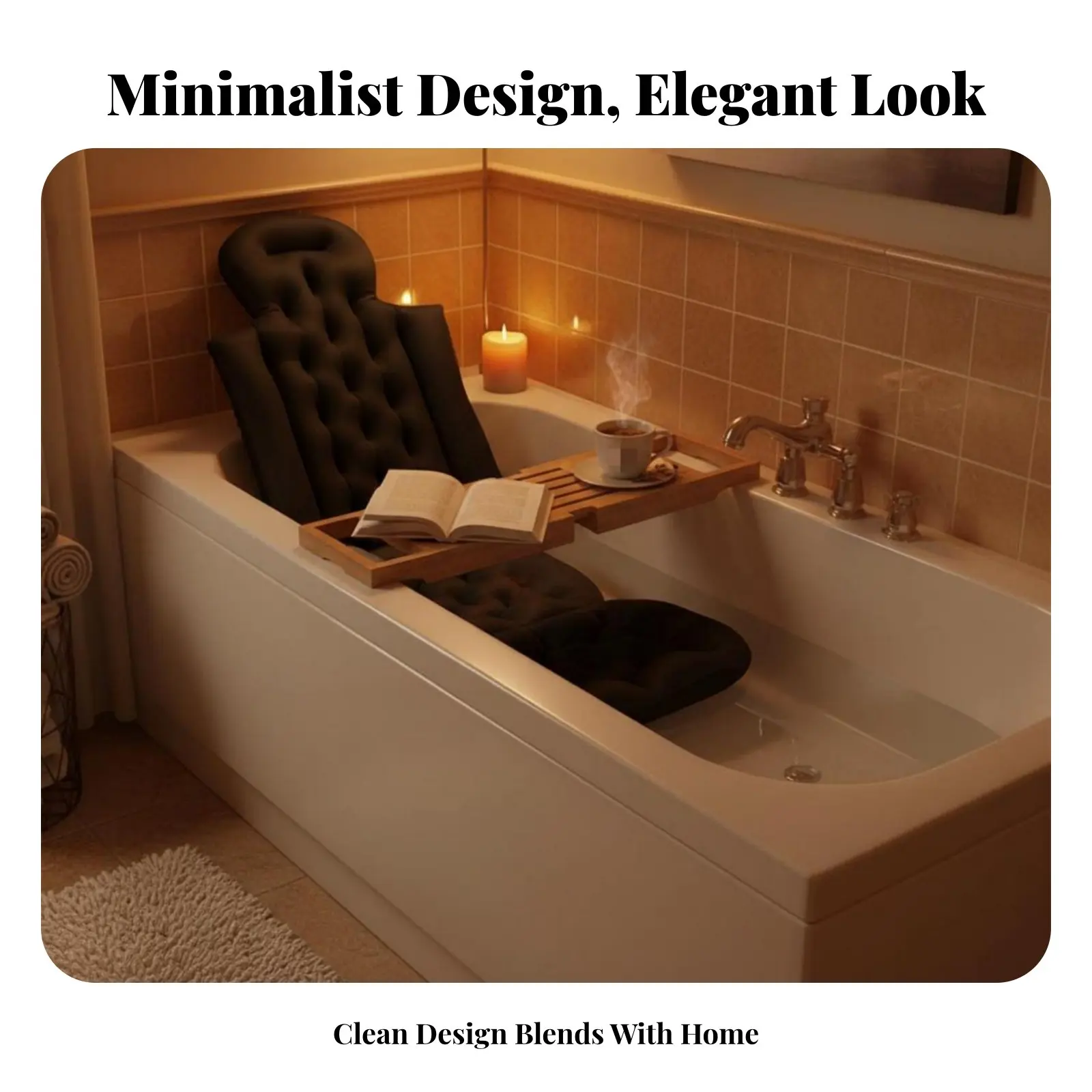 

Suction Holder Bathtub Mat Non-Slip Full Full-Length Bath Pillow Bathtub Backrest Support Quick-Drying Bathroom Accessory