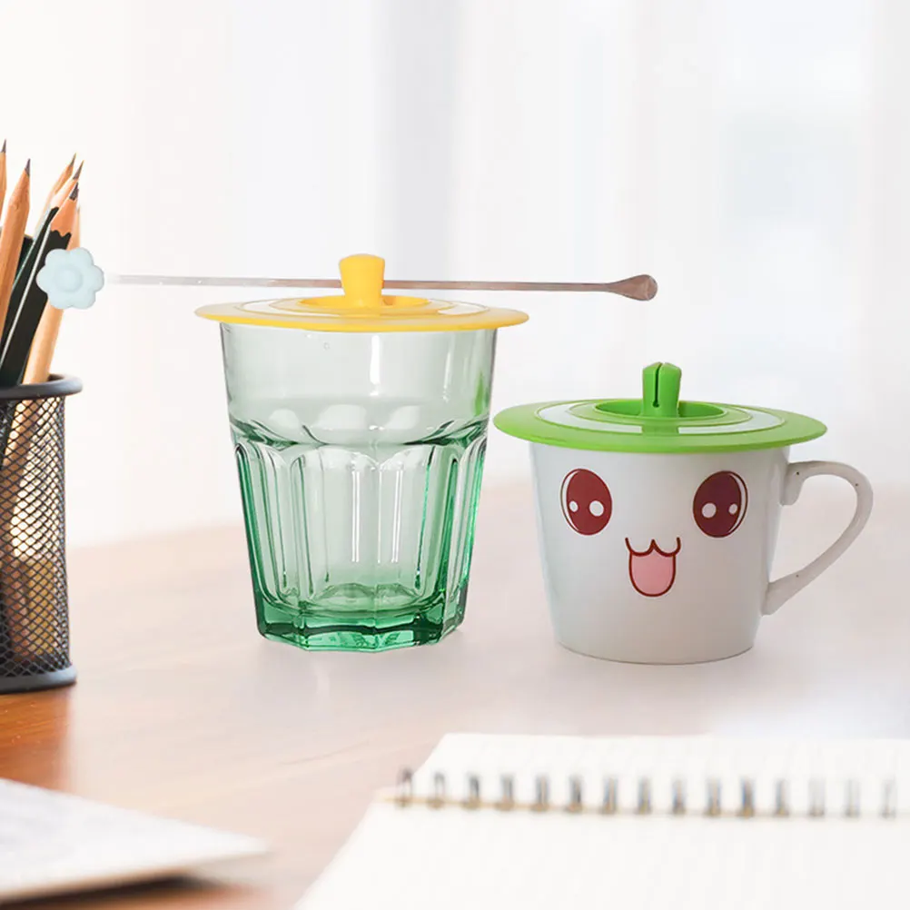 

5Pcs Silicone Cup Cover Leakproof Mug Lid Airtight Seal Dustproof Coffee Tea Supplies Multipurpose Kitchen Accessories