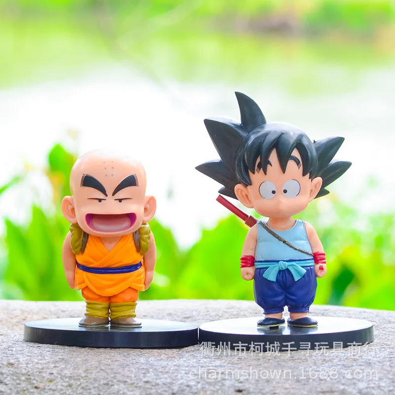 Dragon Ball Figure Son Goku Krillin Anime Figure Kawaii Cute Child Figurine Pvc Statue Doll Collection decorazione giocattoli regalo