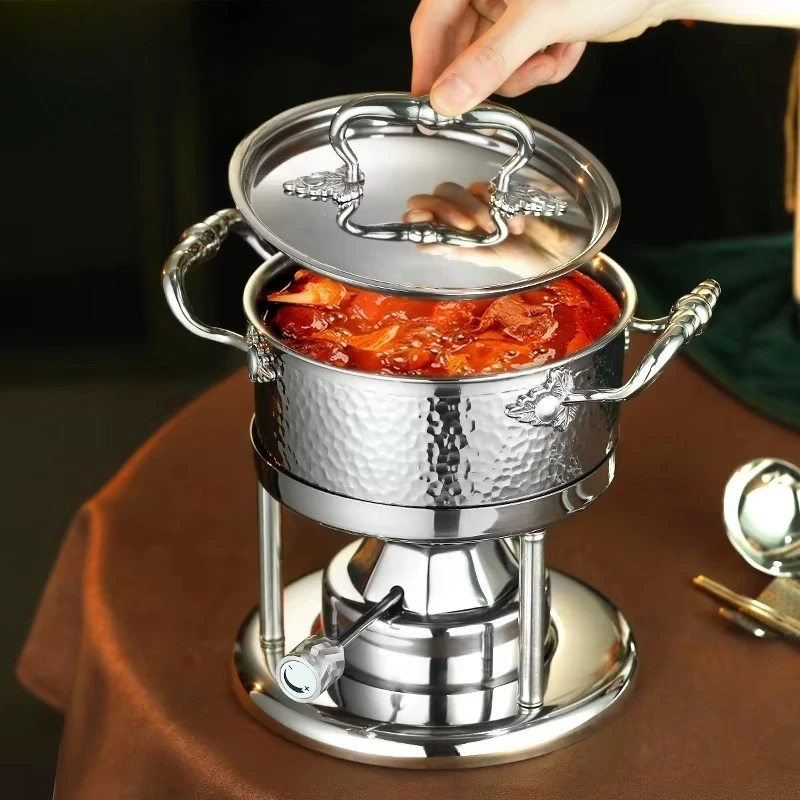 Movable stainless steel small hot pot inflatable portable gas stove adjustable