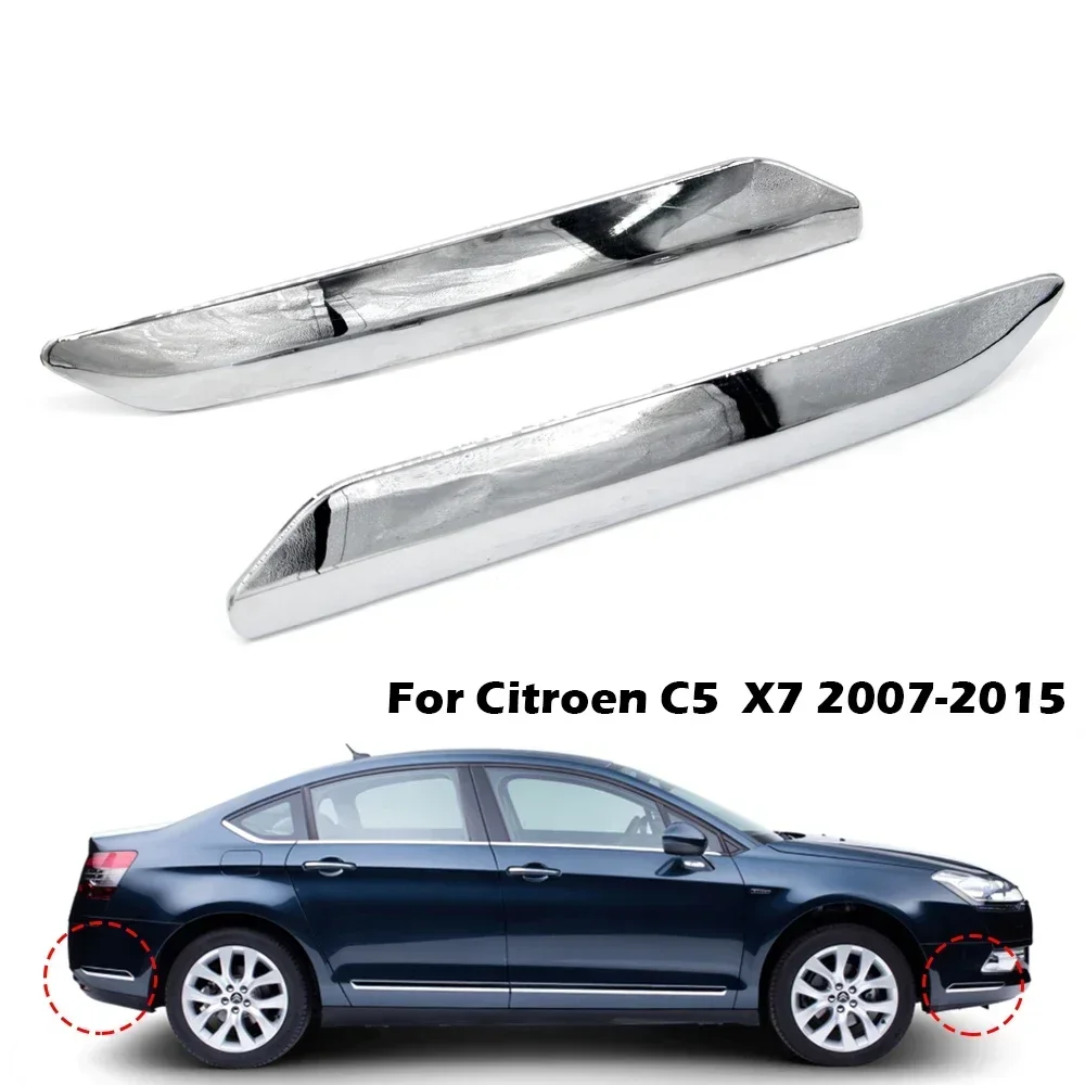 Car Front Bumper Cover Chrome Trim Strip For Citroen C5 X7 2007-2015 Anti-scratch Protection Chromium Styling Decor Cover