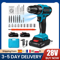 28V Cordless Impact Drill Multifunctional Screwdriver Rechargeable Electric Drill Lithium Battery 1350rpm Speed Power Tool