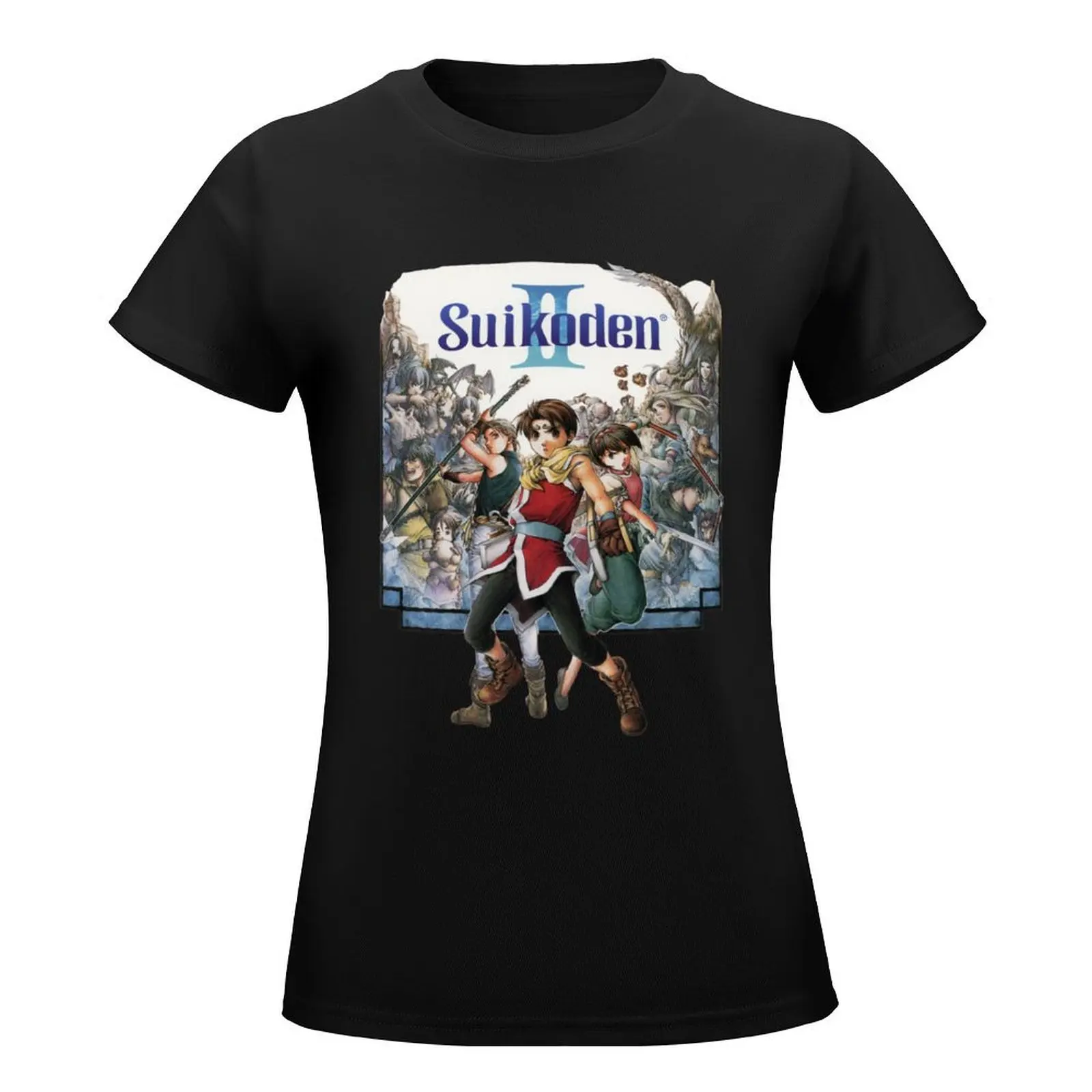 Camiseta Suikoden II para mujer, ropa de verano con estampado de animales, ropa estética de gran tamaño, camisas de entrenamiento