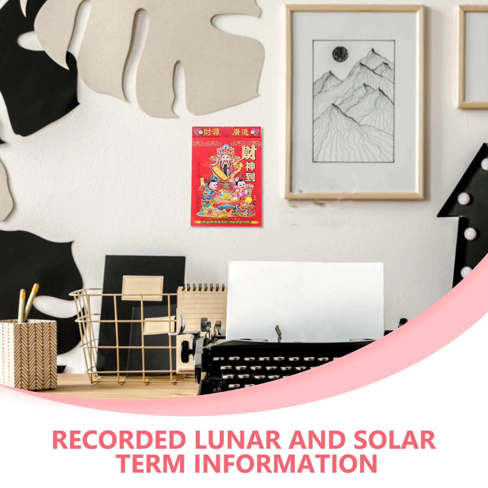 

Year of The Snake Chinese Lunar Calendar 365 Sheets with 24 Solar Terms Traditional Culture Daily Planner Wall Hanging Room