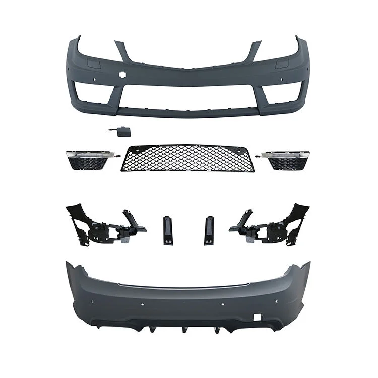 

For C-Class W204 2011-2014 C63 Style Universal Clip-on Bodykit Tow Hook Complete Front/Rear Bumper Refitting