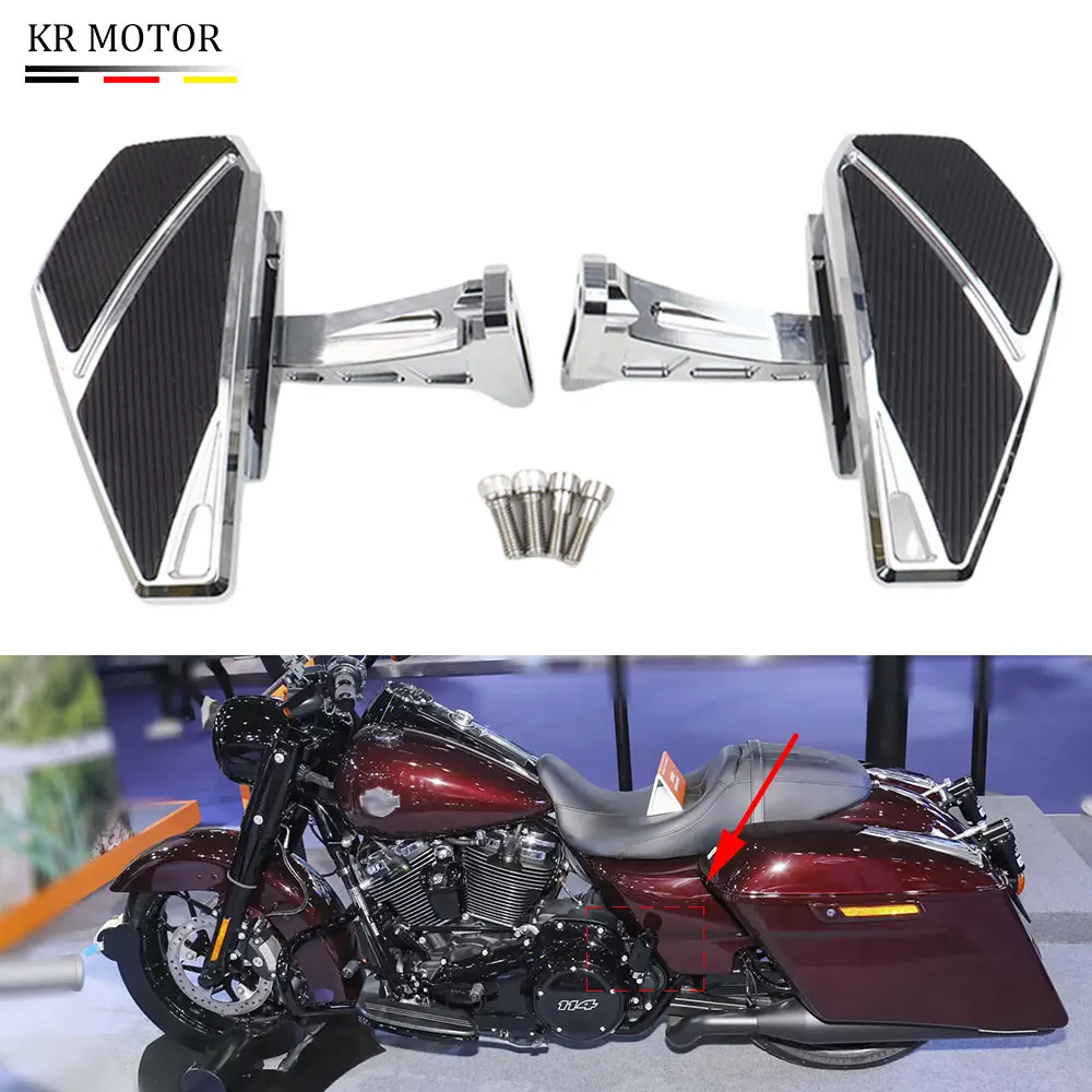 Motorcycle Passenger Footboard Rear Footboard Footboard Pedal For Harley Touring Street Glide Road King Road Glide CVO FLRT FLH