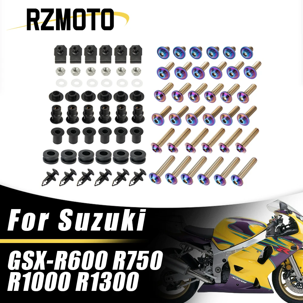 

Motorcycle Fairing Bolt Kit Fastener Clips Screw For Suzuki GSX-R600 R750 2001-2020 R1000 2001-2008 R1300 1999-2018 Colorful