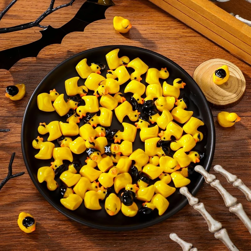 6/12Pcs Mini Resin Pirate Ducks Miniatures, Tiny Animals Figurines for Home Fairy Garden Micro Landscape DIY Craft Decoration