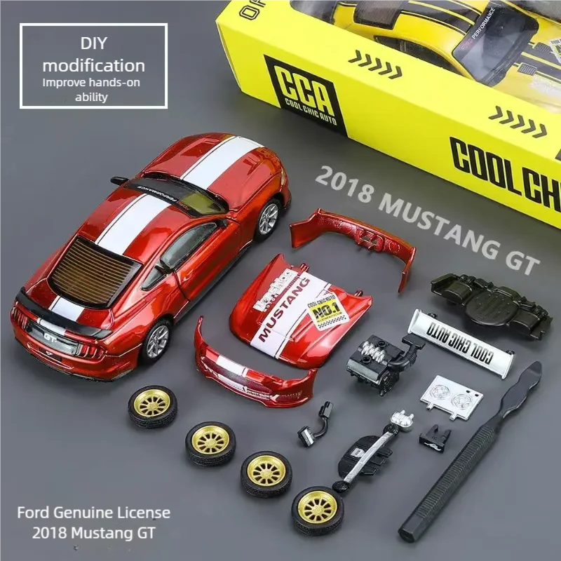 CCA 1/42 2018 Ford Mustang GT Die-cast alloy Model sports car modified assembly series toy car gift Collection for Christmas