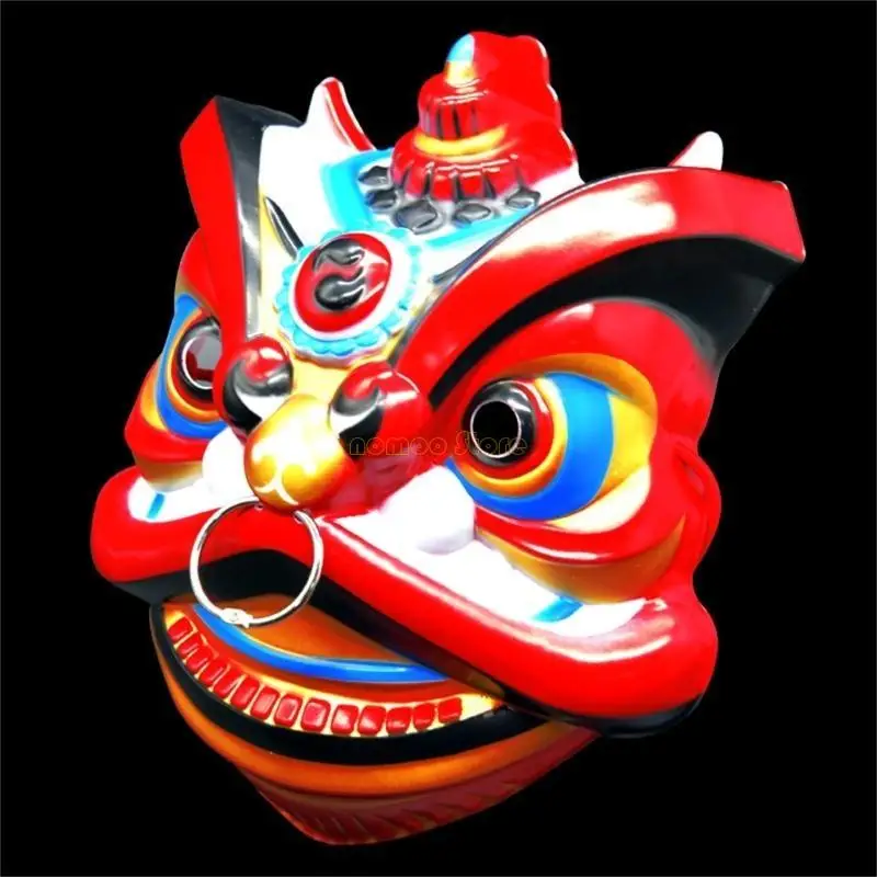 31BF Lion Dance Mask Chinese Lion Dance Costume Mask For Women Men Cosplay Party Photography Halloween Decoration Mask