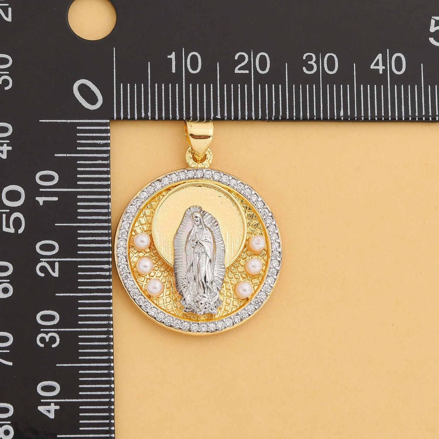5 Pcs Vintage Copper North American Style Virgin Mary Pendant Accessories DIY Pearl Necklace Jewelry Making Materials Wholesale