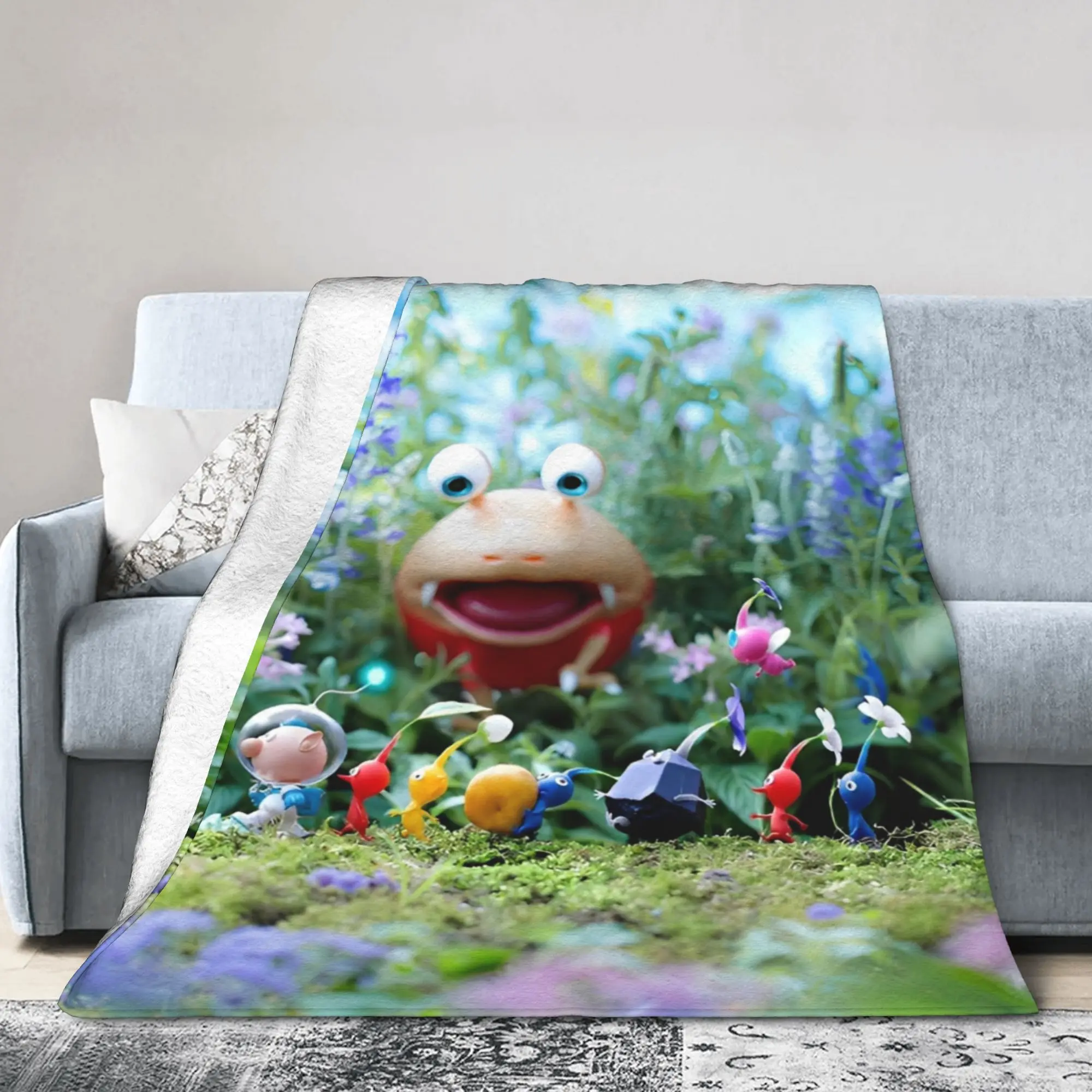 Pikmins Video Games Blankets  Flannel Awesome Soft Throw Blanket for Bedding Lounge Spring Autumn,