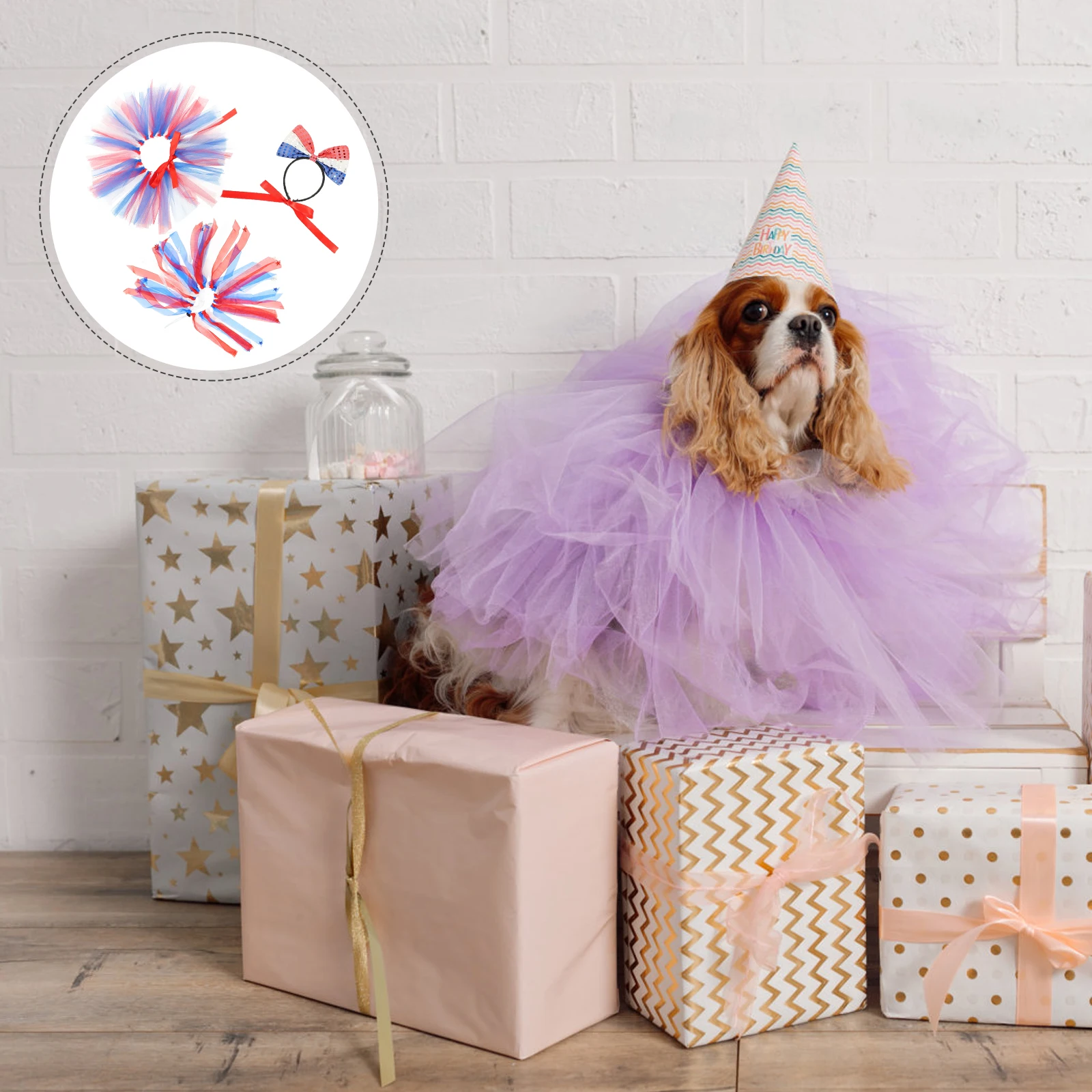 

Dog Accessories Independence Day Headband Set Costume for Dogs Puppy Pet Costumes