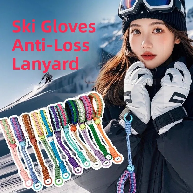 

Snow Gloves with Anti-Loss Rope Adjustable Neck Strap Elastic for Adults And Children Universal Skiing Sport Accessories