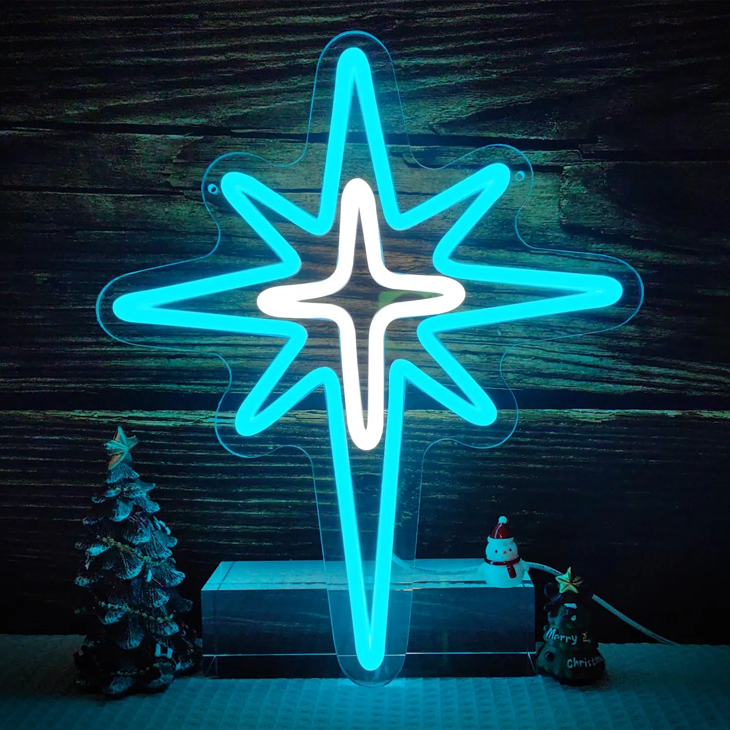 

Рождественская неоновая вывеска Bethlehem Star для декора стен с USB-питанием и регулируемой яркостью, светящаяся вывеска, вечерние, бар, домашний праздник, рождественский подарок