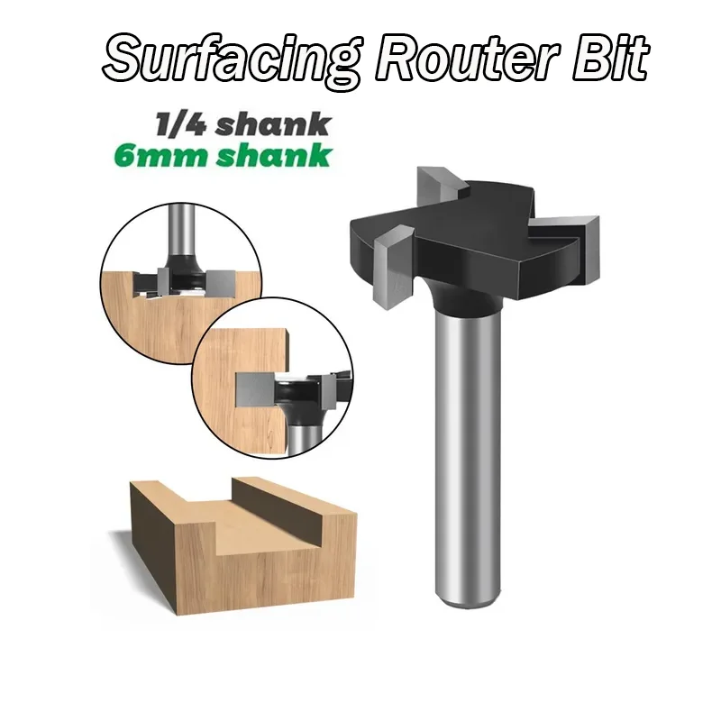 

CNC Spoilboard Surfacing Router Bits 1/4 inch 6mm Shank 1 inch Cutting Diameter Slab Flattening Router Bit Planing Bit Wood Tool