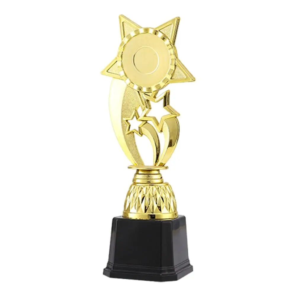 Creative 22/25/28/30.5 CM Award Cup Golden Color Plastic Material Prize Cup First Place Star Design Trophy Team Competition